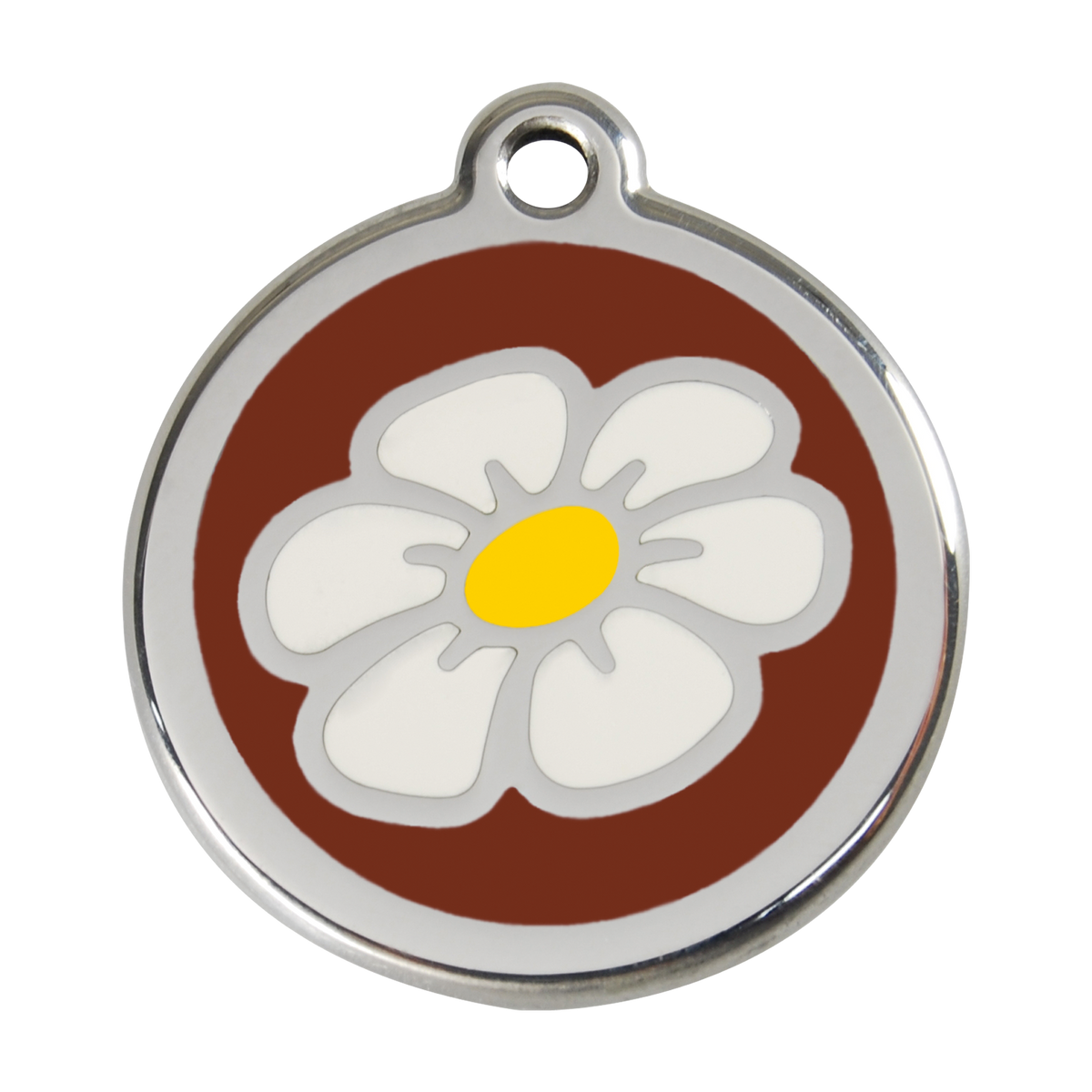 Red Dingo Stainless Steel & Enamel Daisy Dog ID Tag – PupLife Dog Supplies