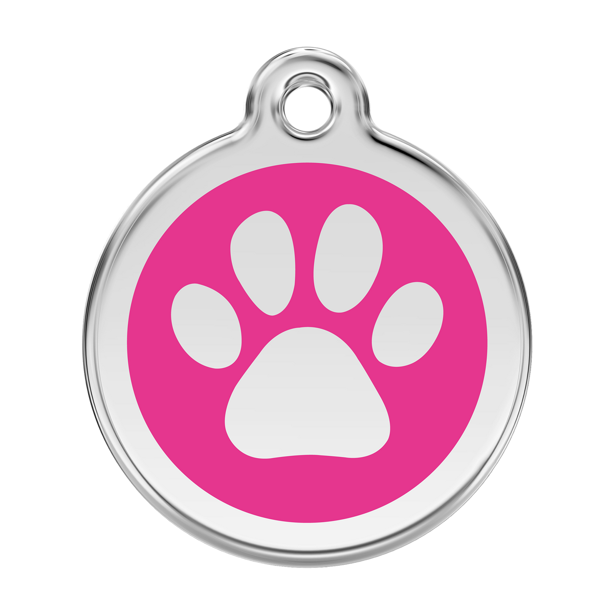 Princess Queen Dog ID Tag, Hot Pink Enameling, Stainless Steel