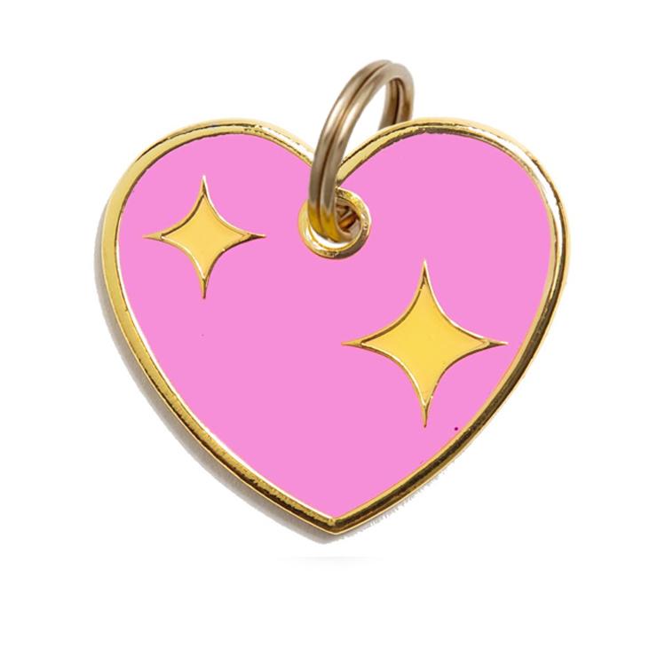 Pink Heart Dog Tag PupLife Dog Supplies