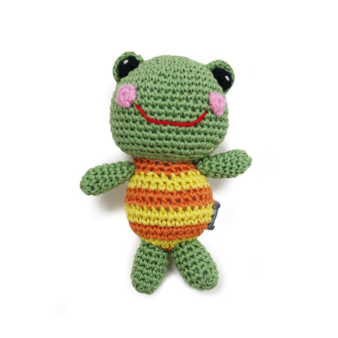 Frog Crochet Dog Toy with Squeaker