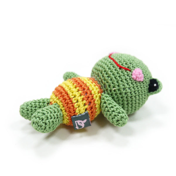 Frog Crochet Dog Toy with Squeaker