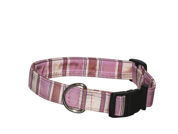 Elmo's Closet Preppy Pink Plaid Dog Collar